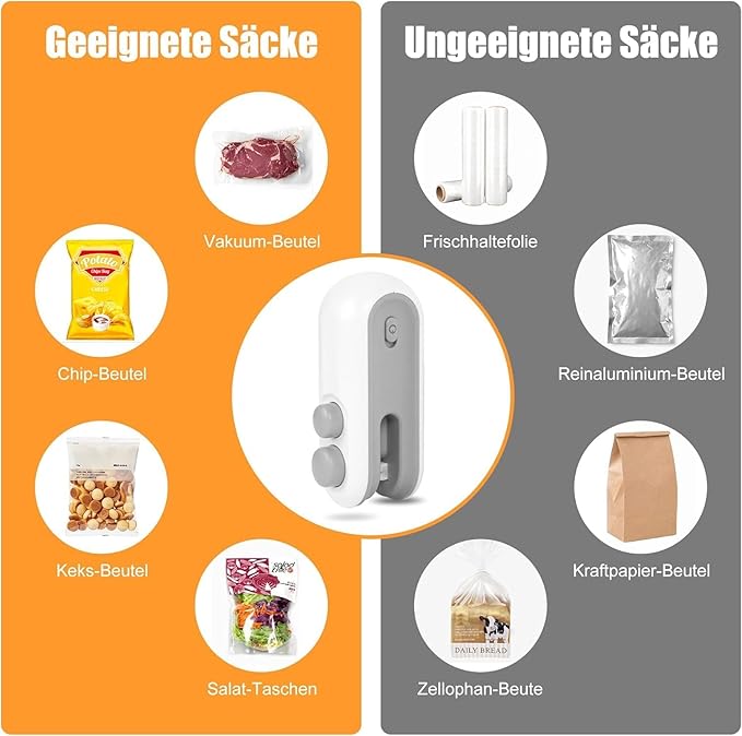 Portable Mini Sealing Machine 2 in 1 USB Rechargeable Magnetic Heat Sealing and Cutting Bag Seale
