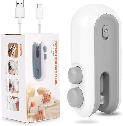 Portable Mini Sealing Machine 2 in 1 USB Rechargeable Magnetic Heat Sealing and Cutting Bag Seale
